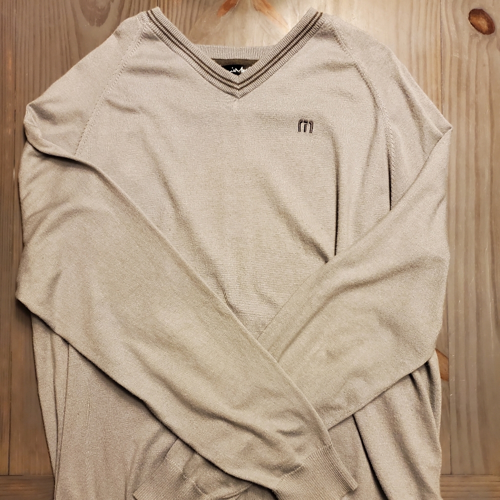 Travis Mathew ~ Grey V-Neck Sweater XL